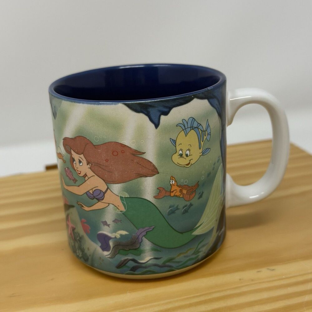 Vintage 90s Disney Little Mermaid Ariel Coffee Mug 12 oz